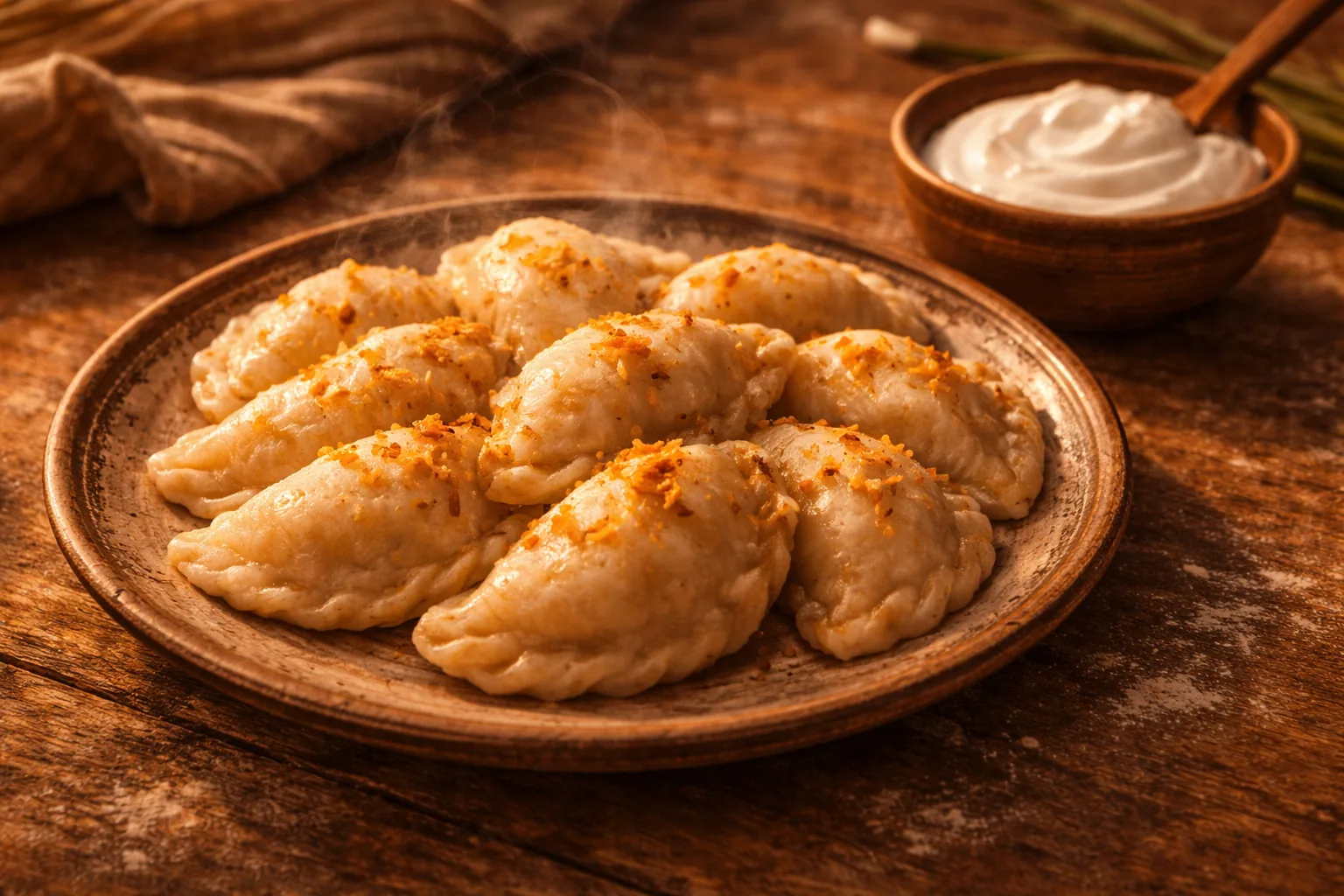 A bowl of varenyky with sour cream — the taste of belonging across borders